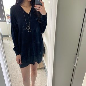 COS navy oversized v-neck knit dress